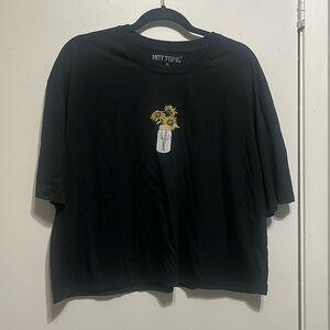 EUC Hot Topic Cropped Sunflower T-Shirt